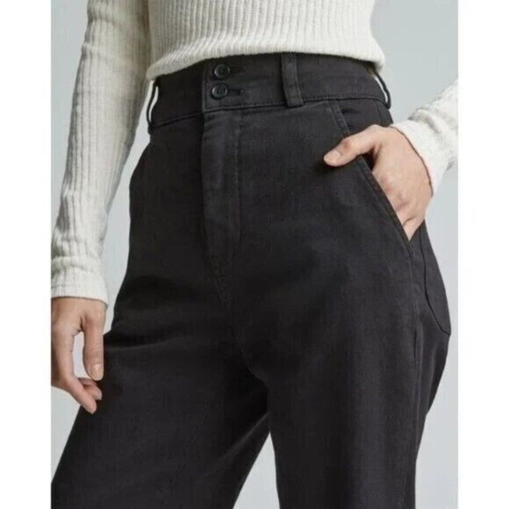 NEW Everlane The Organic Straight-Leg Pant High Rise in Black Size 6 Womens - Picture 5 of 11